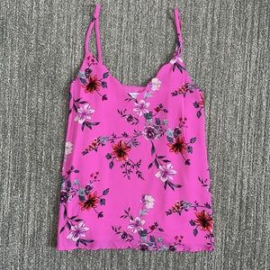 Socialite pink floral tank top, size small